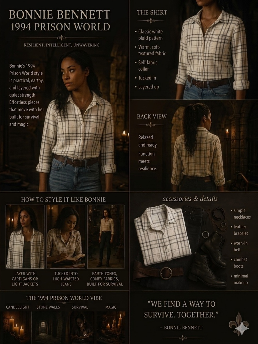 Plaid Button Up Shacket | Size M | 🫐🥞 TVD Bonnie Bennett Core ‘94 Prison World